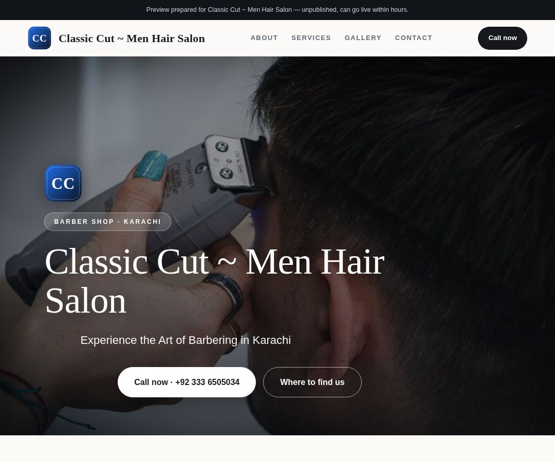 Classic Cut ~ Men Hair Salon