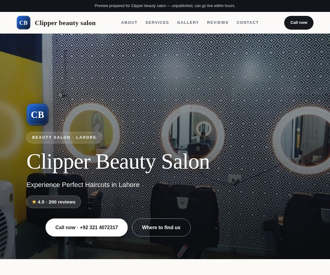 Clipper beauty salon