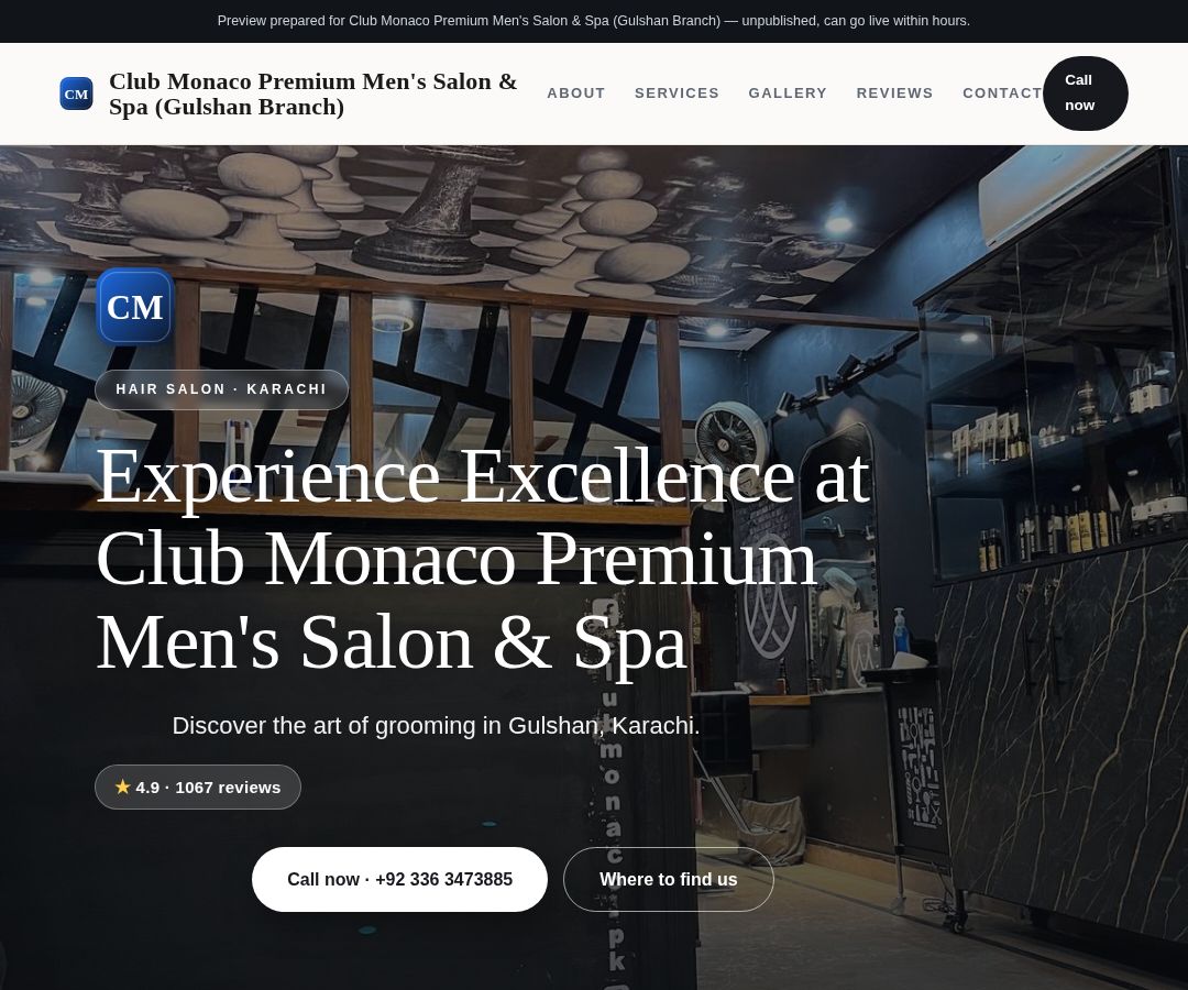 Club Monaco Premium Men's Salon & Spa (Gulshan Branch)