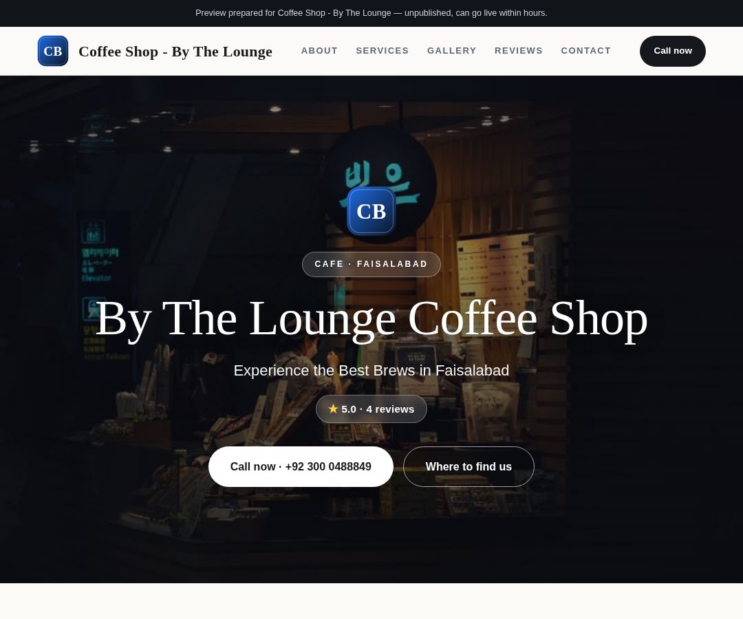 Coffee Shop - By The Lounge