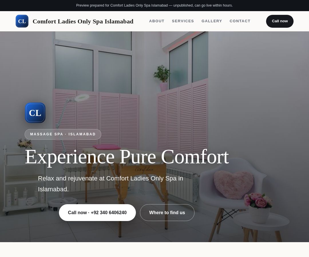 Comfort Ladies Only Spa Islamabad