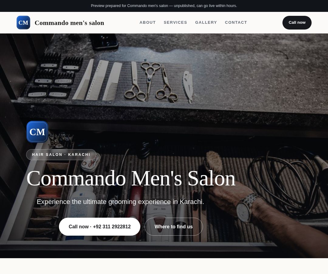 Commando men's salon