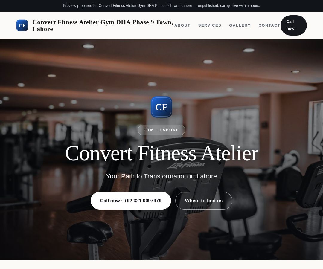 Convert Fitness Atelier Gym DHA Phase 9 Town, Lahore