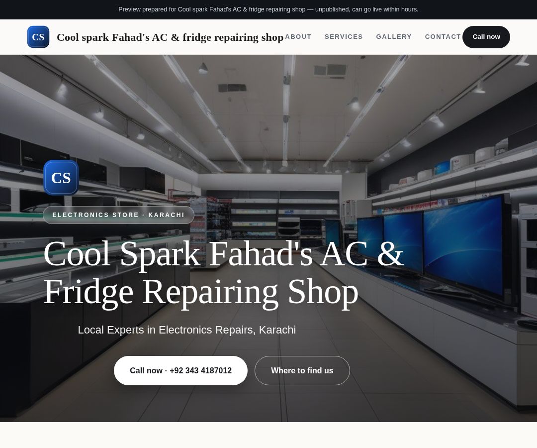 Cool spark Fahad's AC & fridge repairing shop