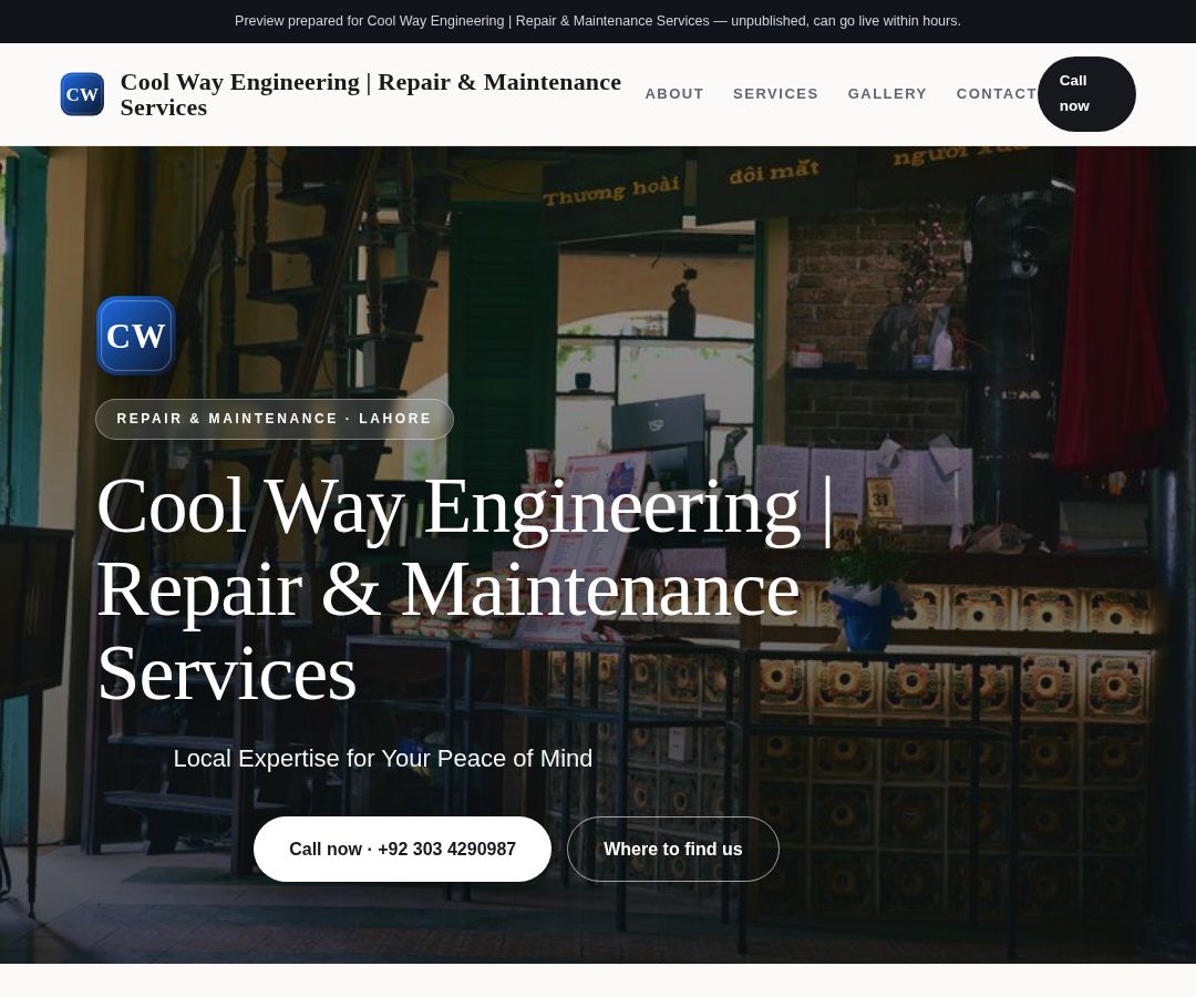 Cool Way Engineering | Repair & Maintenance Services