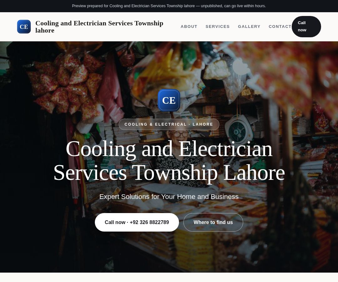 Cooling and Electrician Services Township lahore