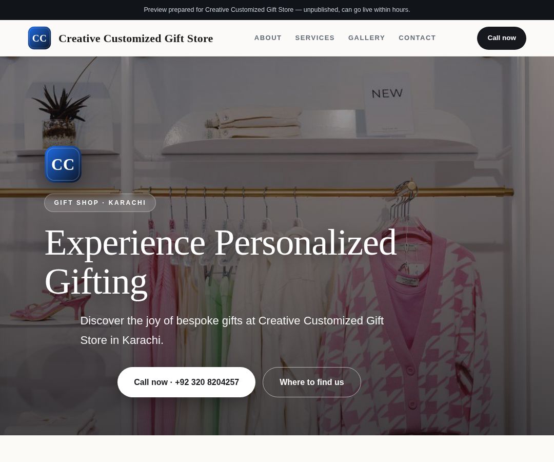 Creative Customized Gift Store