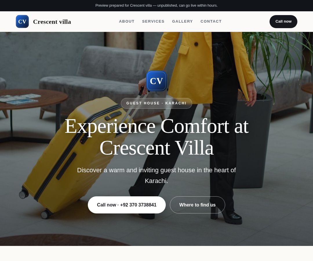 Crescent villa