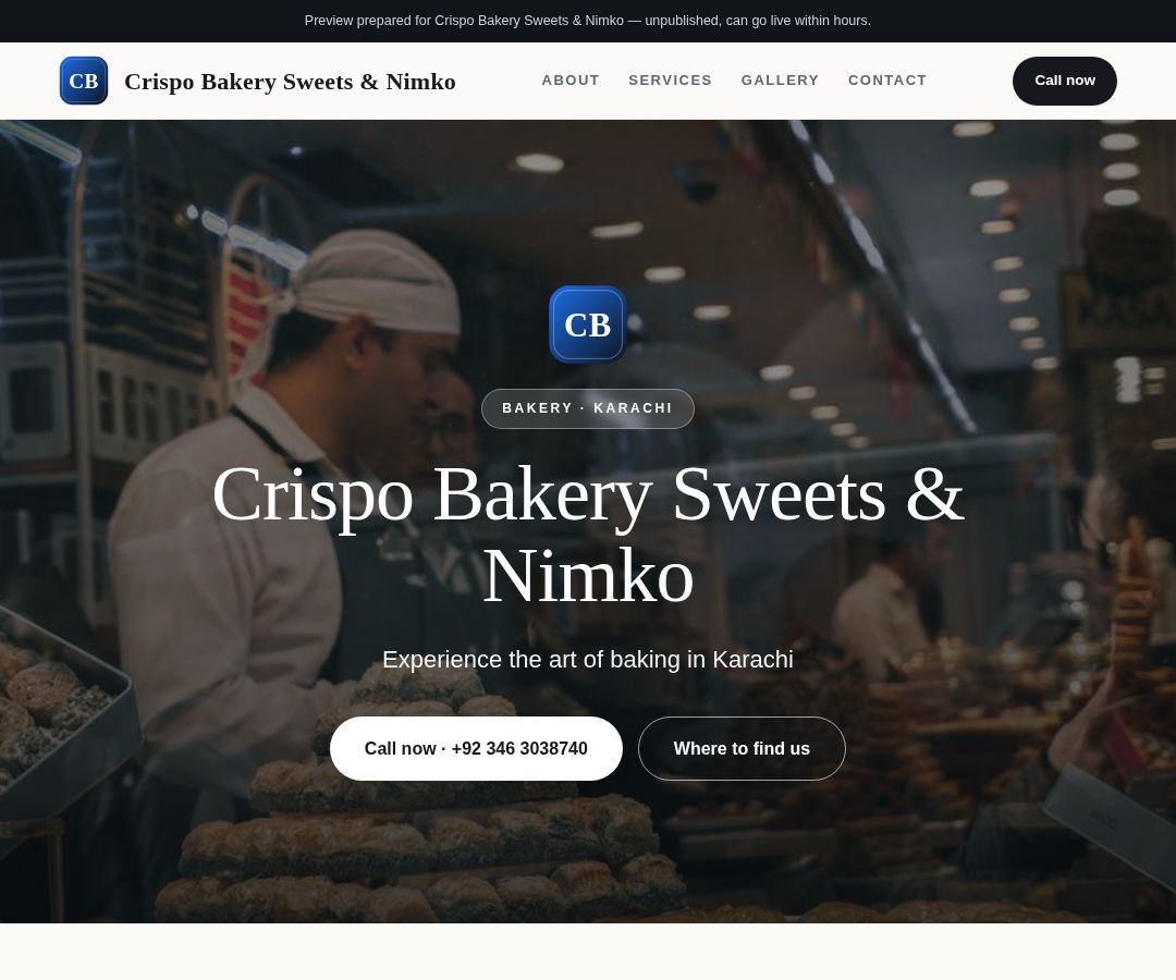 Crispo Bakery Sweets & Nimko