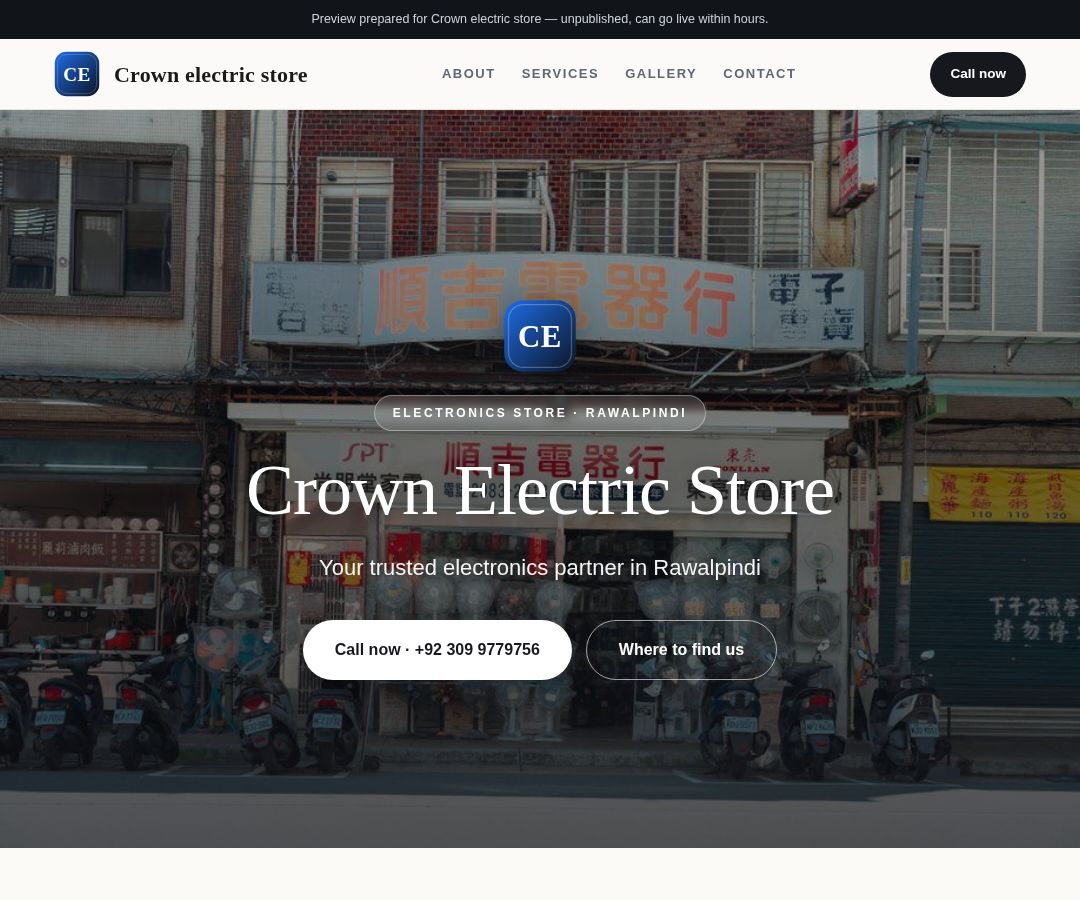 Crown electric store