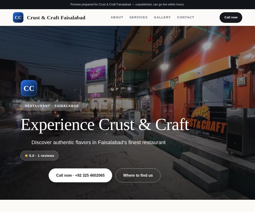 Crust & Craft Faisalabad