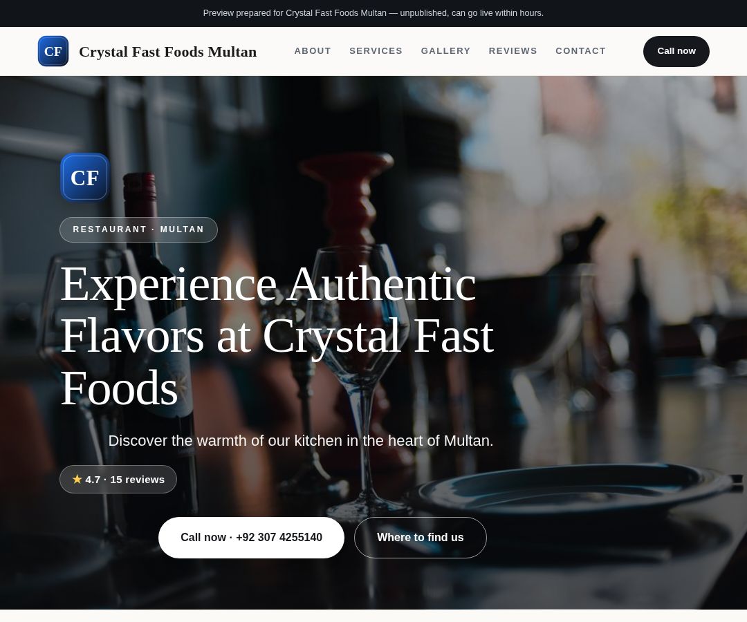 Crystal Fast Foods Multan
