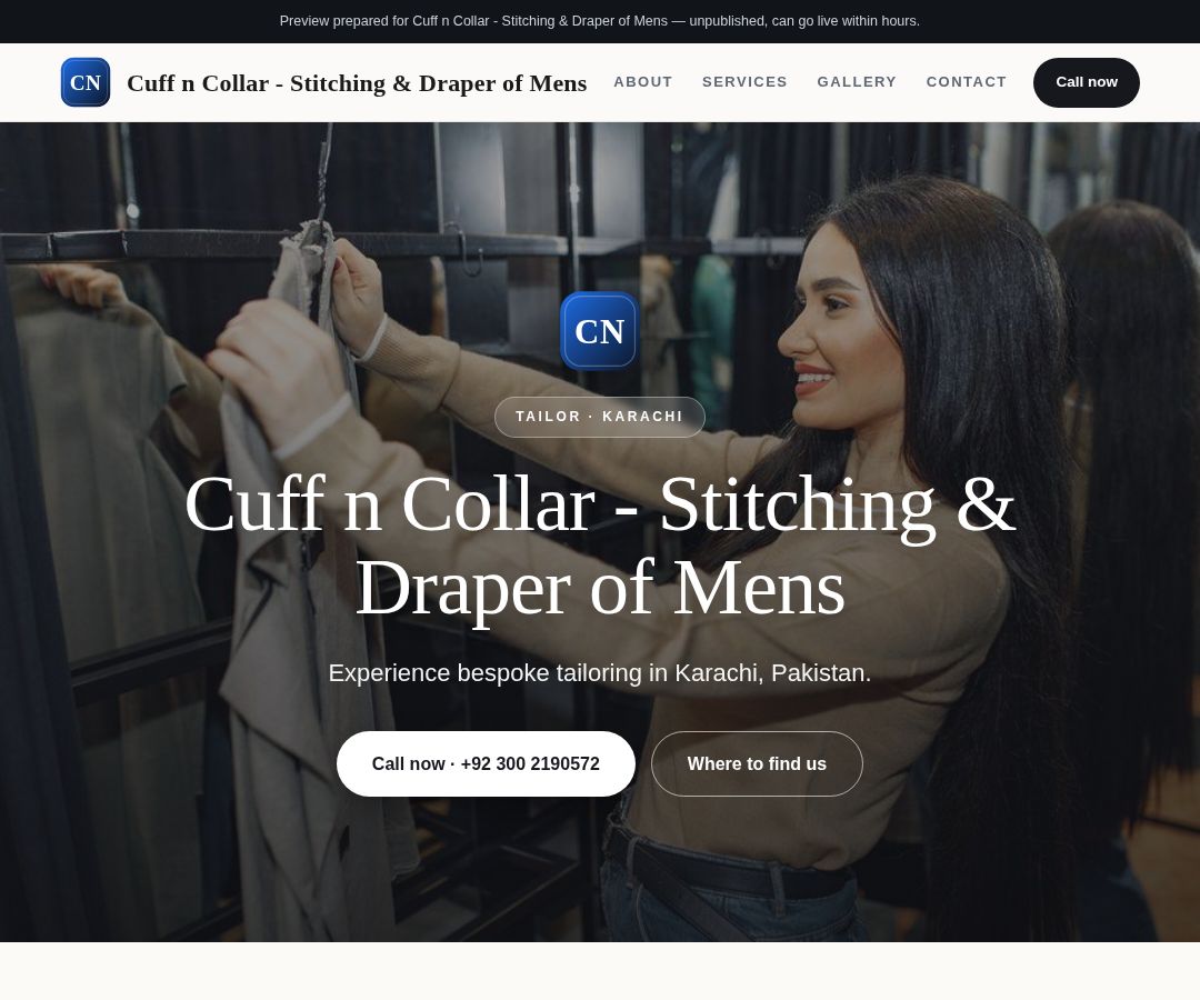 Cuff n Collar - Stitching & Draper of Mens