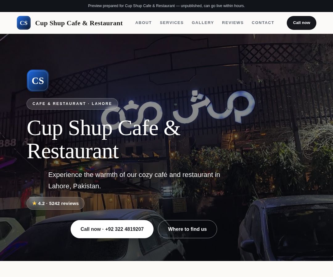 Cup Shup Cafe & Restaurant