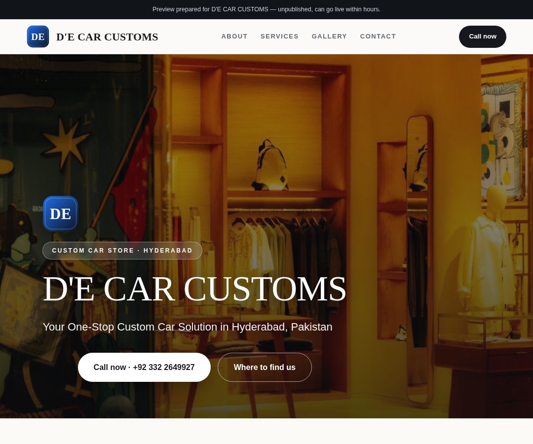 D'E CAR CUSTOMS