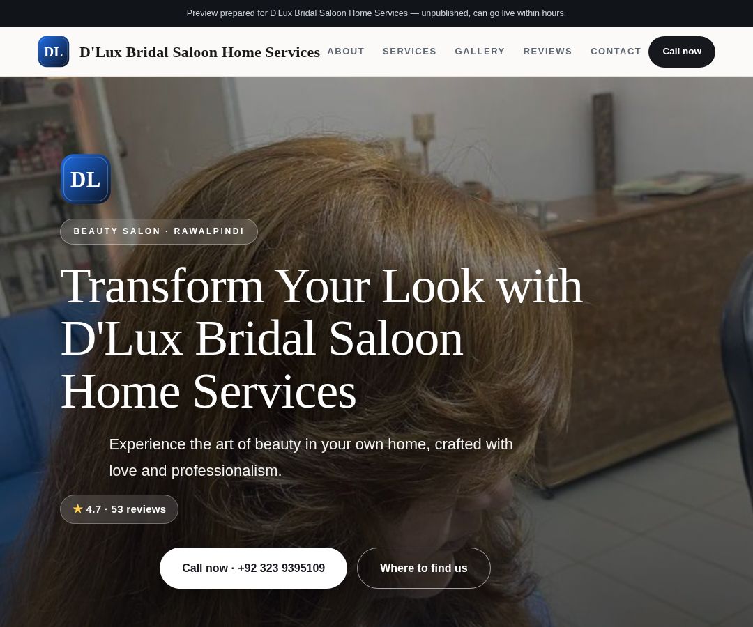 D'Lux Bridal Saloon Home Services