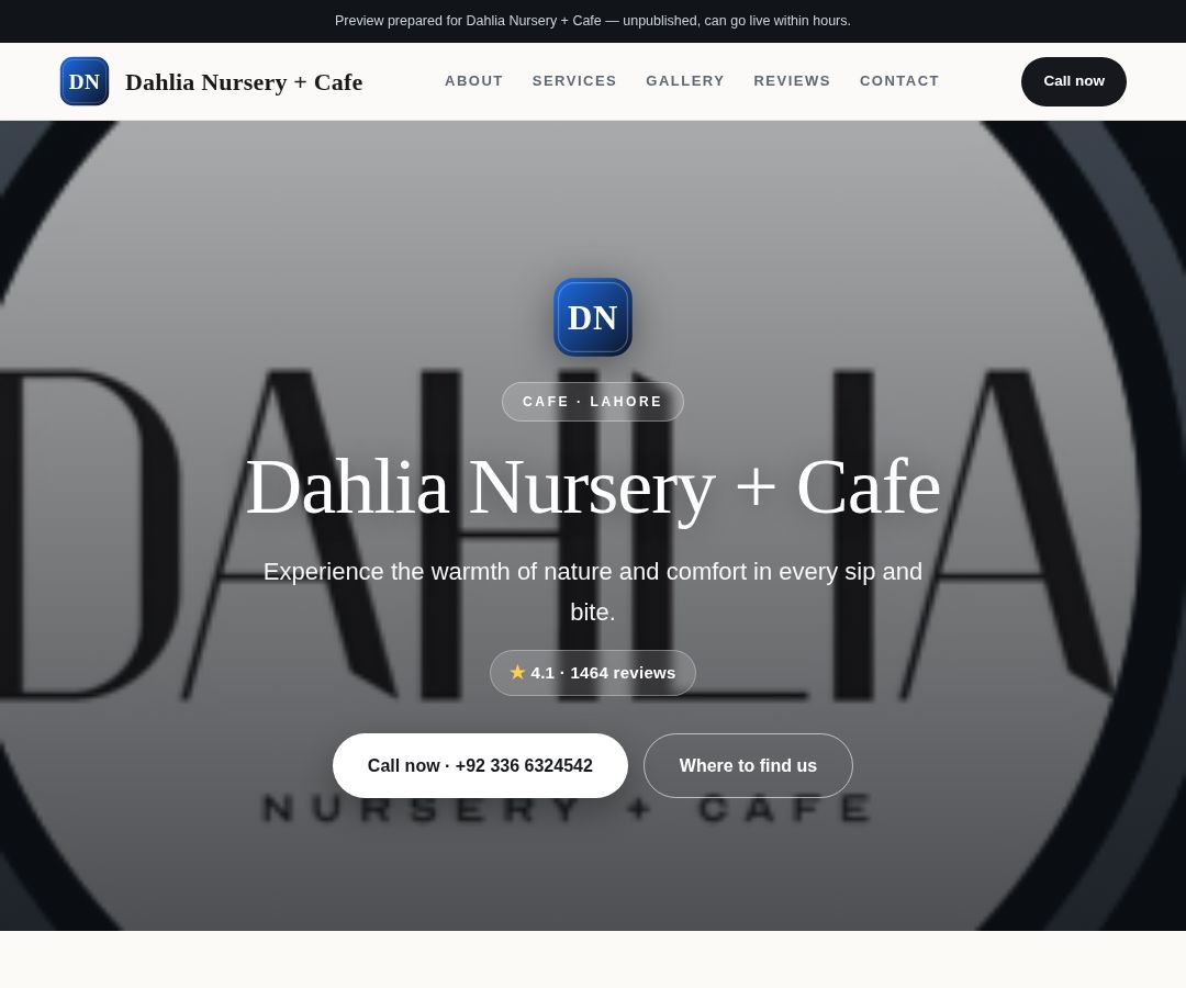 Dahlia Nursery + Cafe