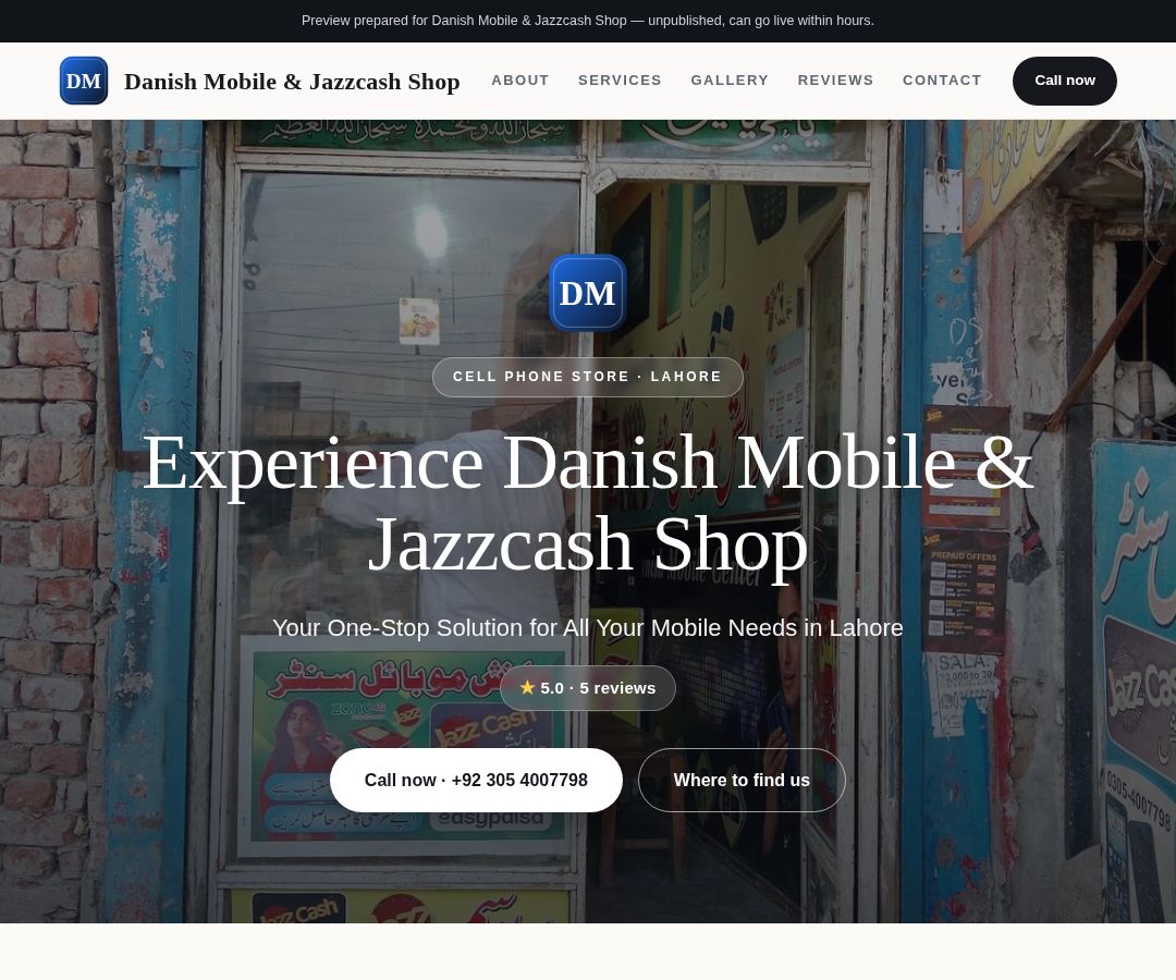 Danish Mobile & Jazzcash Shop