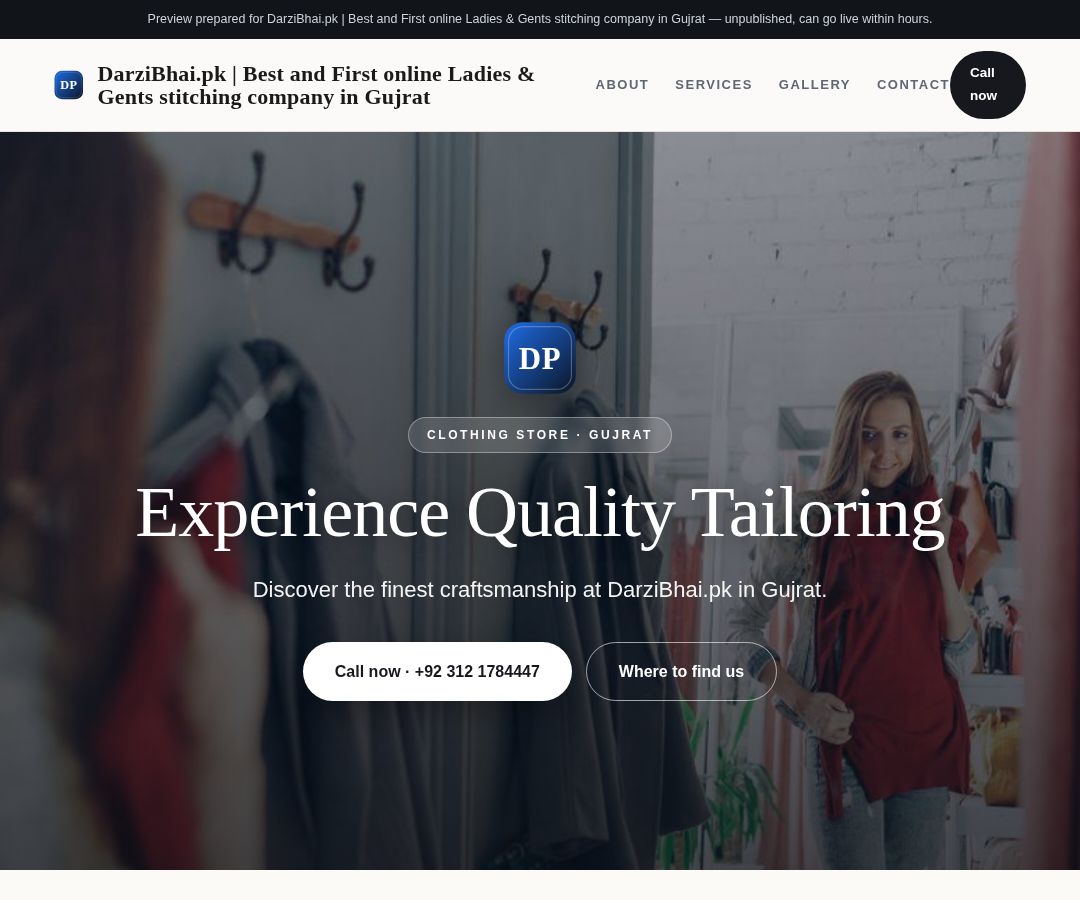 DarziBhai.pk | Best and First online Ladies & Gents stitching company in Gujrat