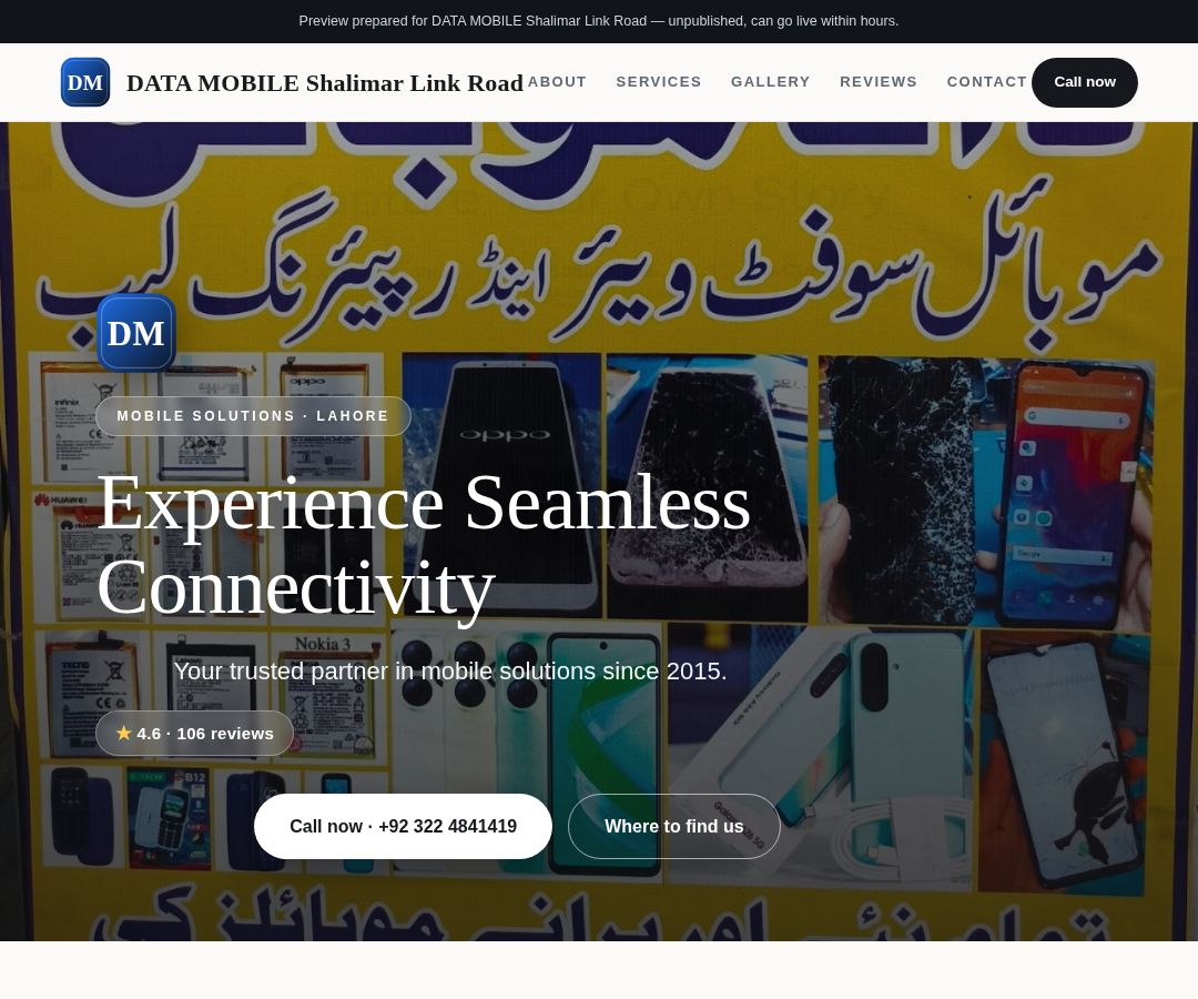 DATA MOBILE Shalimar Link Road