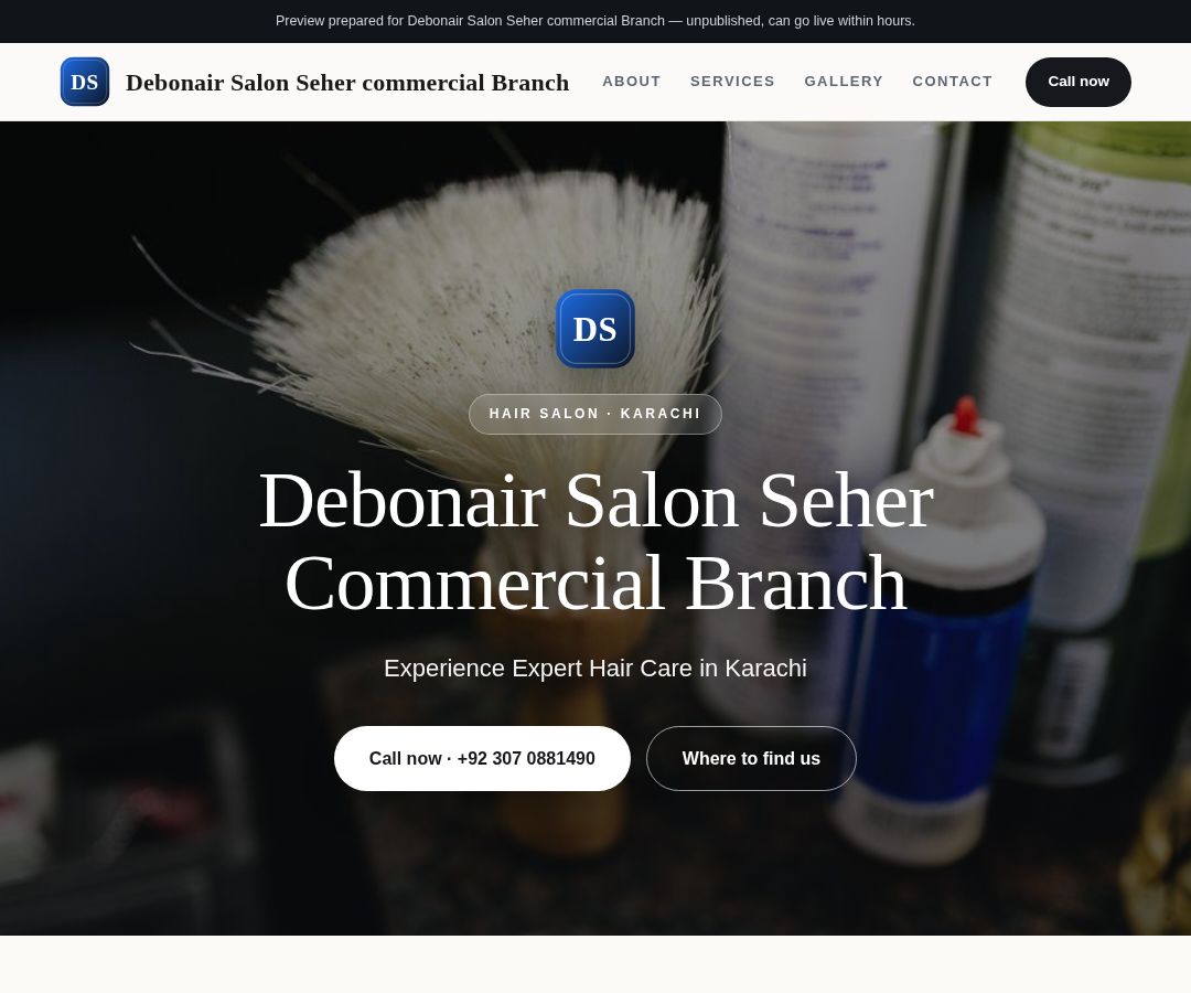 Debonair Salon Seher commercial Branch