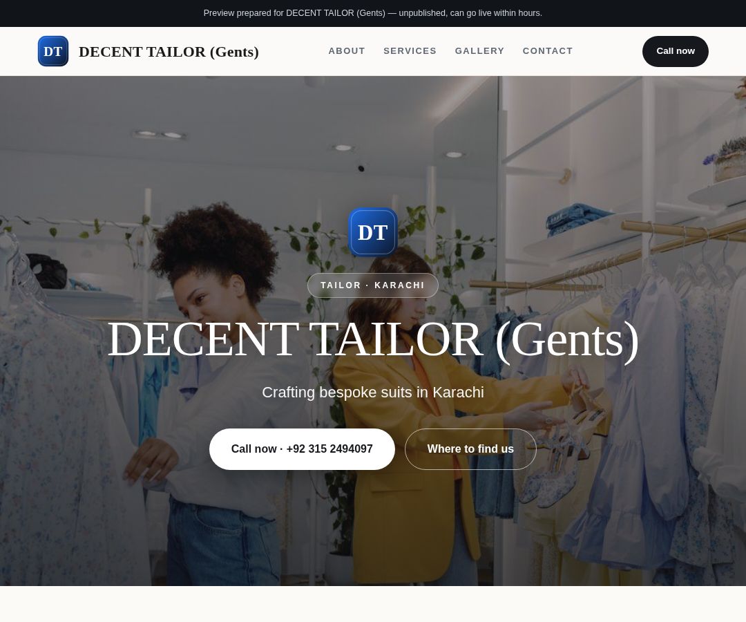 DECENT TAILOR (Gents)