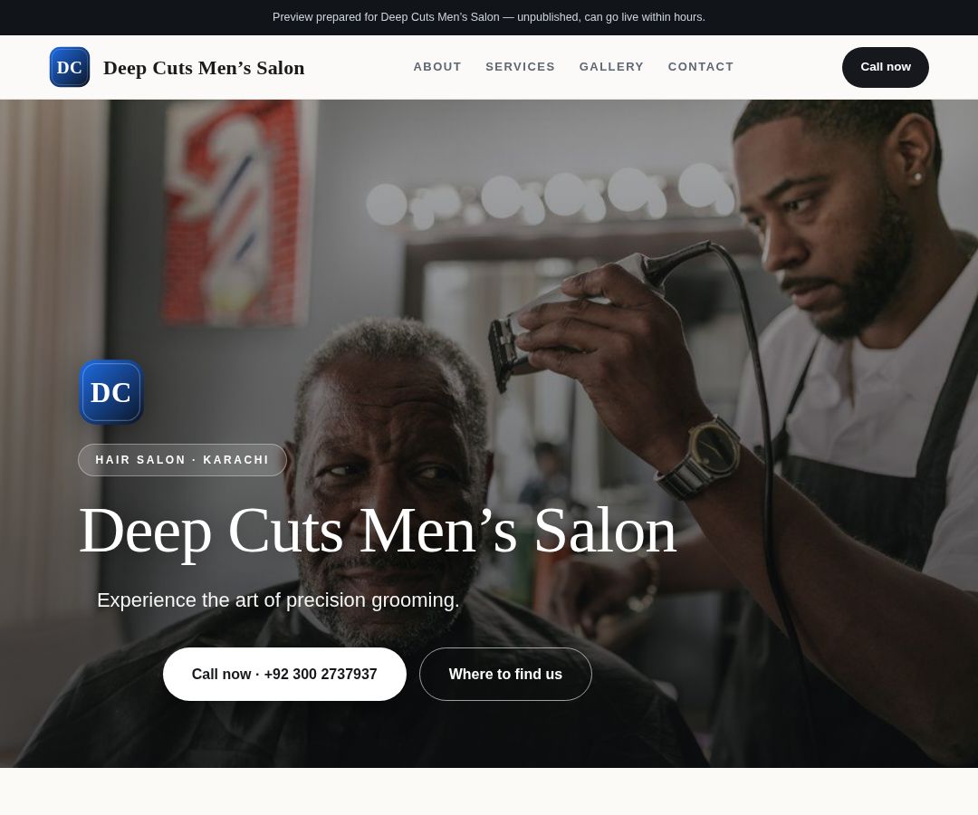 Deep Cuts Men’s Salon