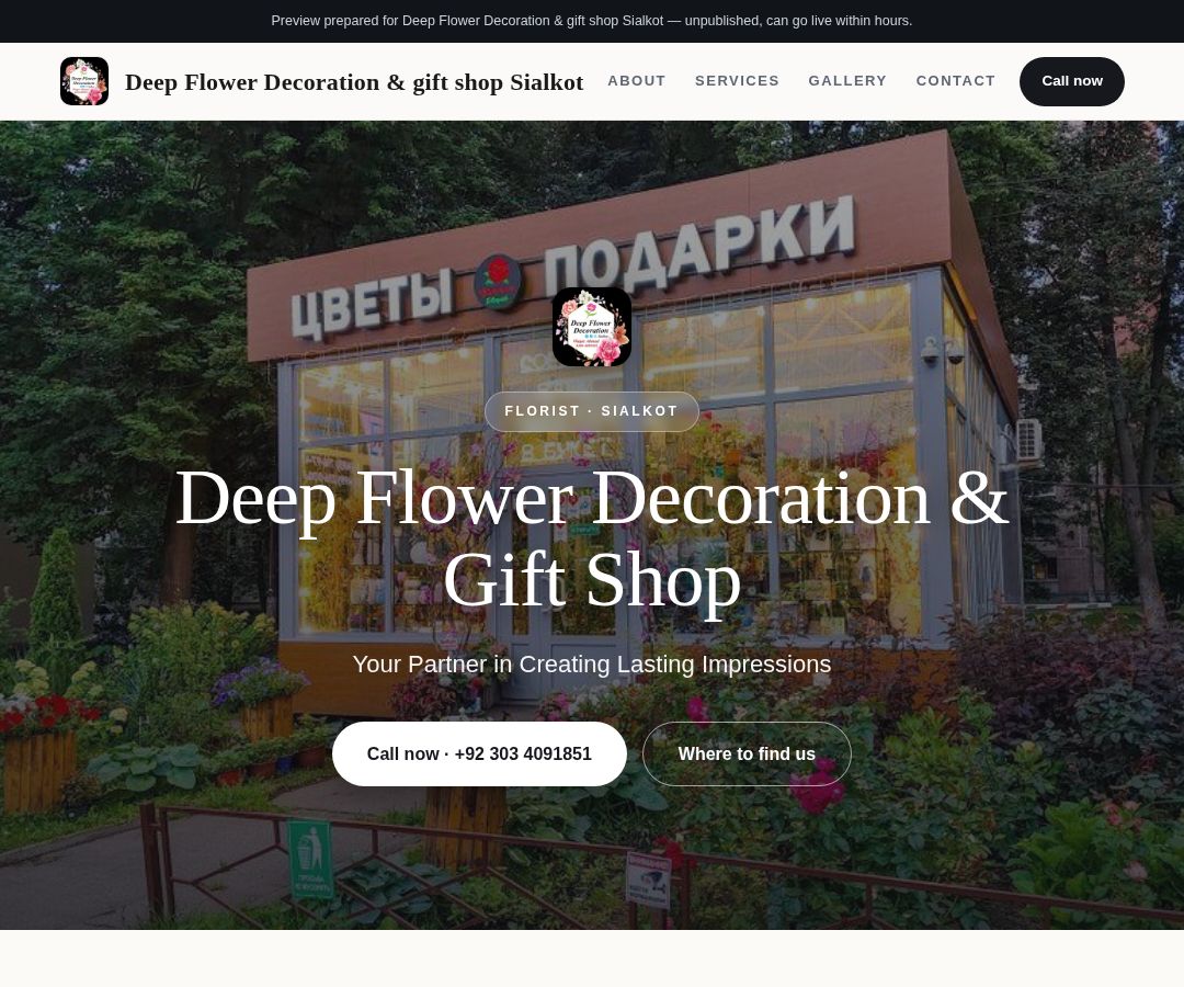 Deep Flower Decoration & gift shop Sialkot