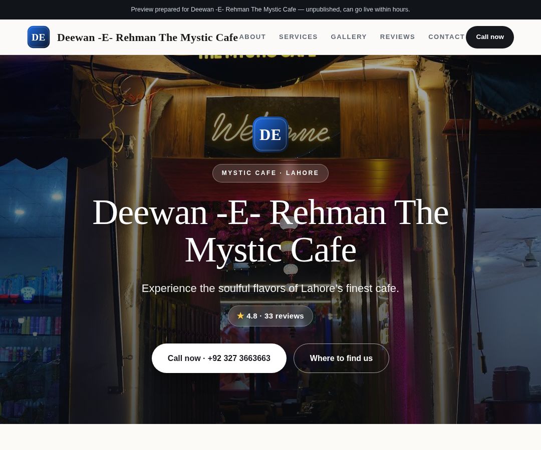 Deewan -E- Rehman The Mystic Cafe