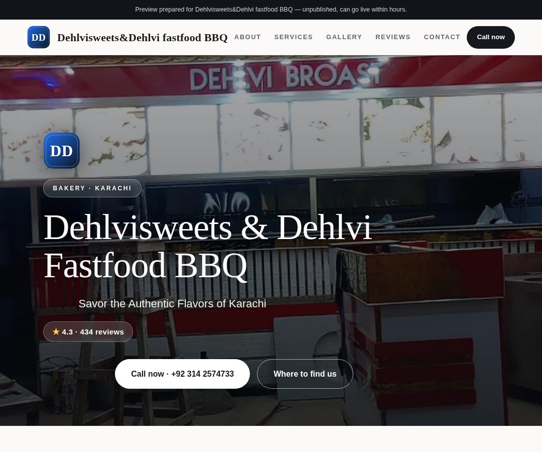 Dehlvisweets&Dehlvi fastfood BBQ