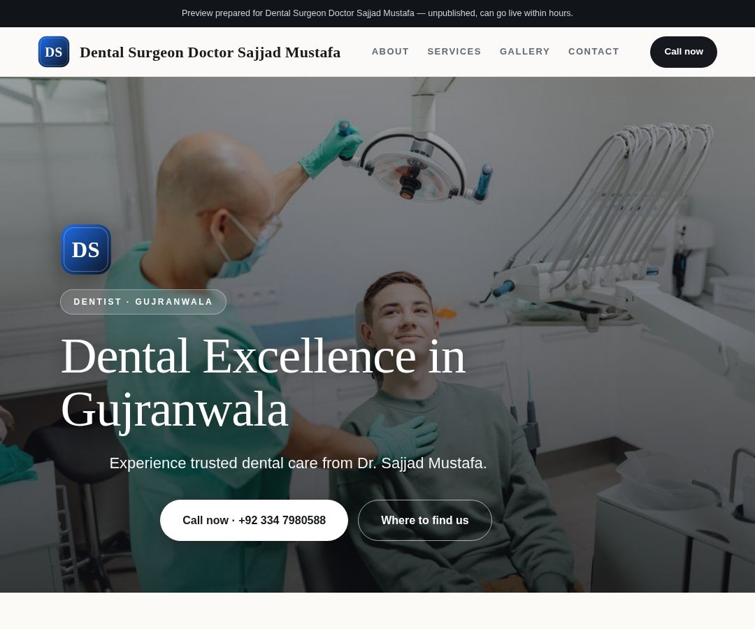 Dental Surgeon Doctor Sajjad Mustafa