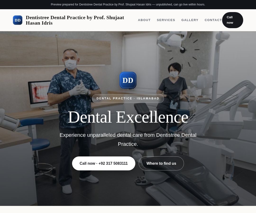 Dentistree Dental Practice by Prof. Shujaat Hasan Idris