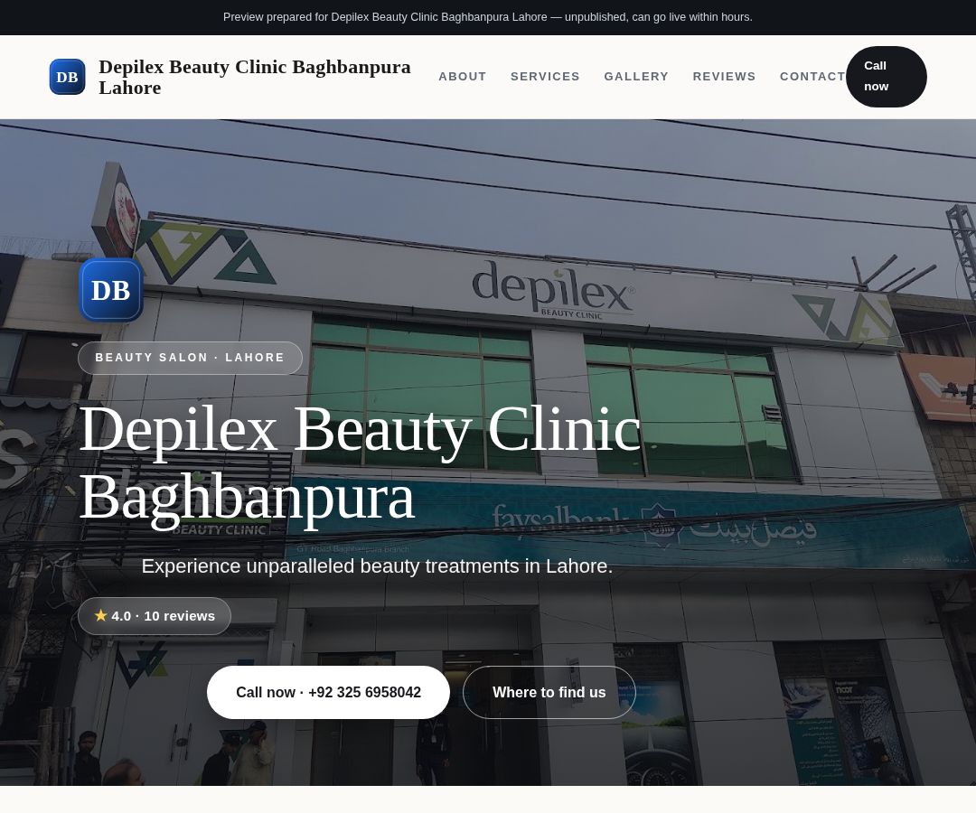 Depilex Beauty Clinic Baghbanpura Lahore