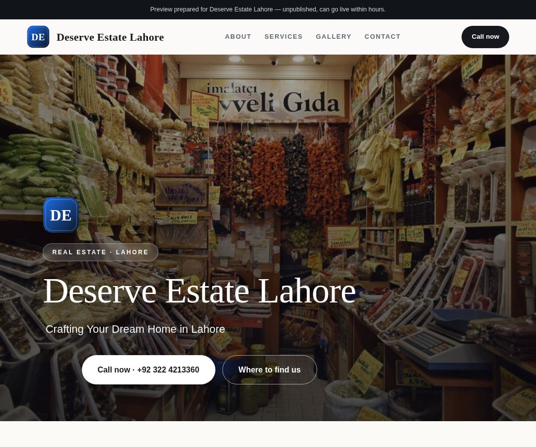 Deserve Estate Lahore