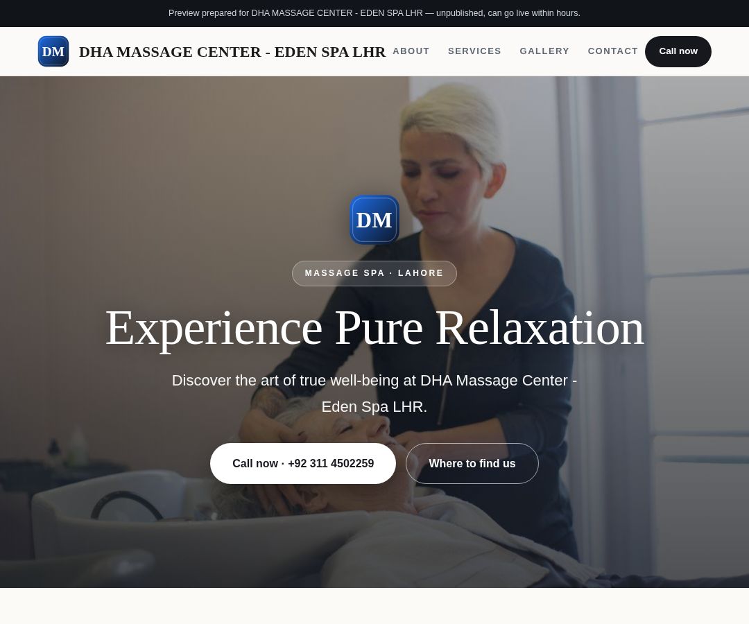 DHA MASSAGE CENTER - EDEN SPA LHR