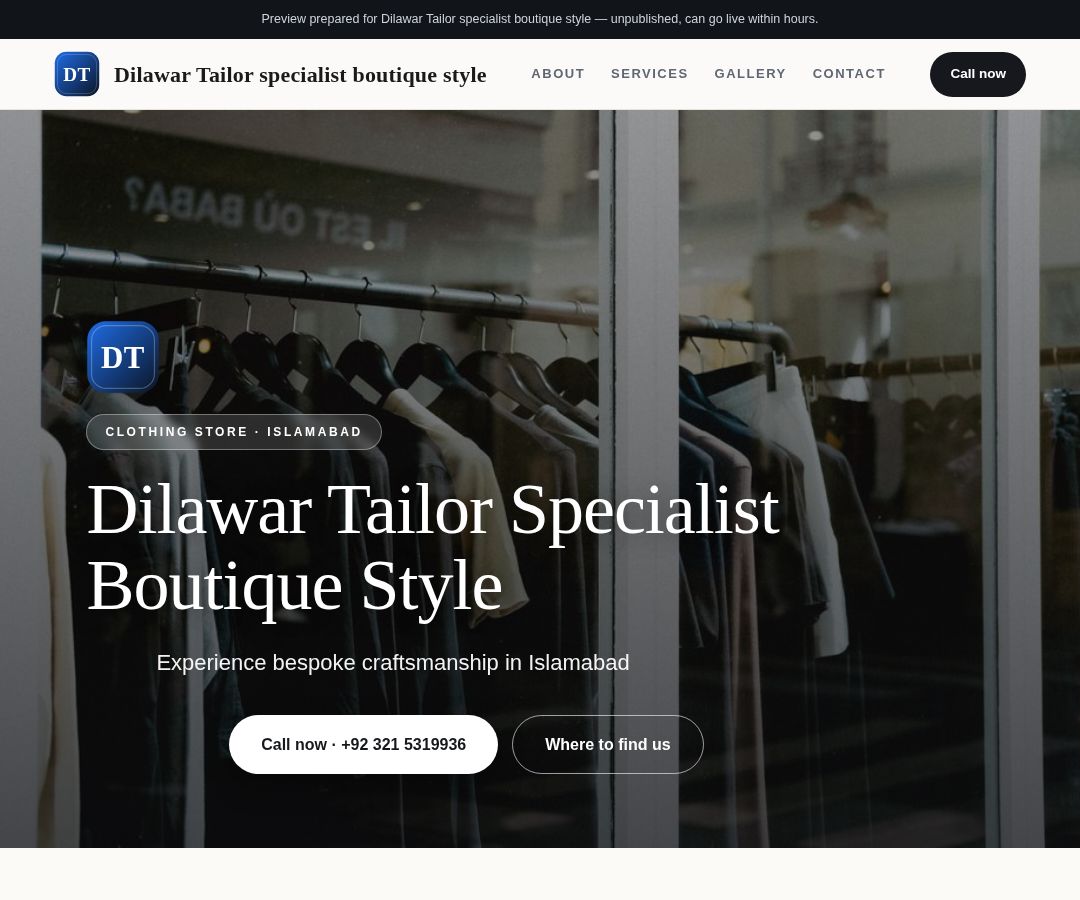 Dilawar Tailor specialist boutique style