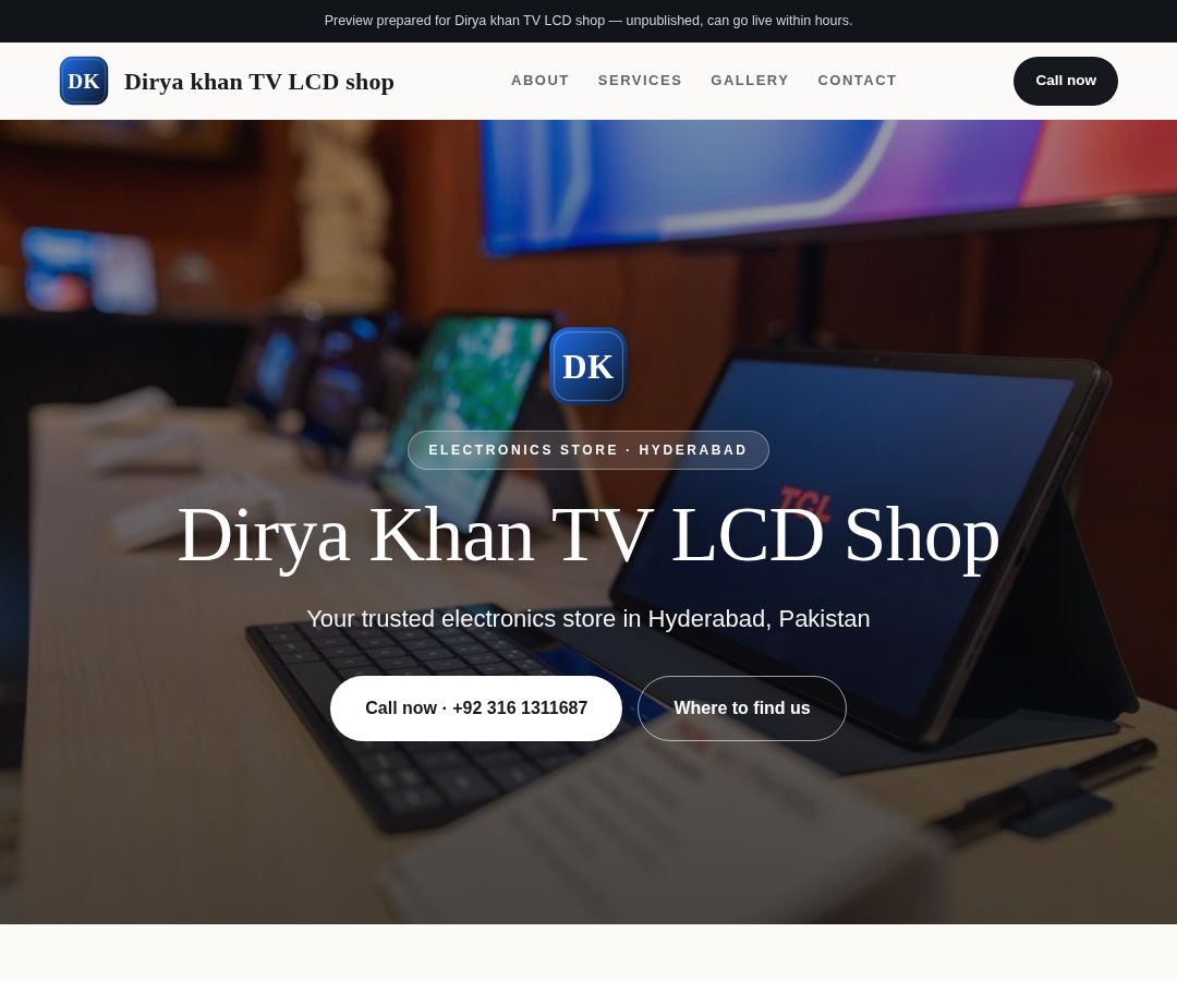 Dirya khan TV LCD shop