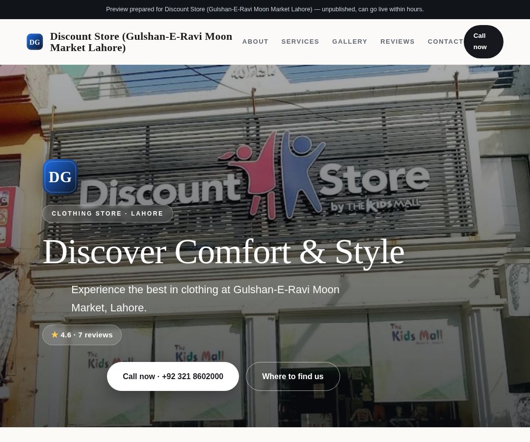 Discount Store (Gulshan-E-Ravi Moon Market Lahore)