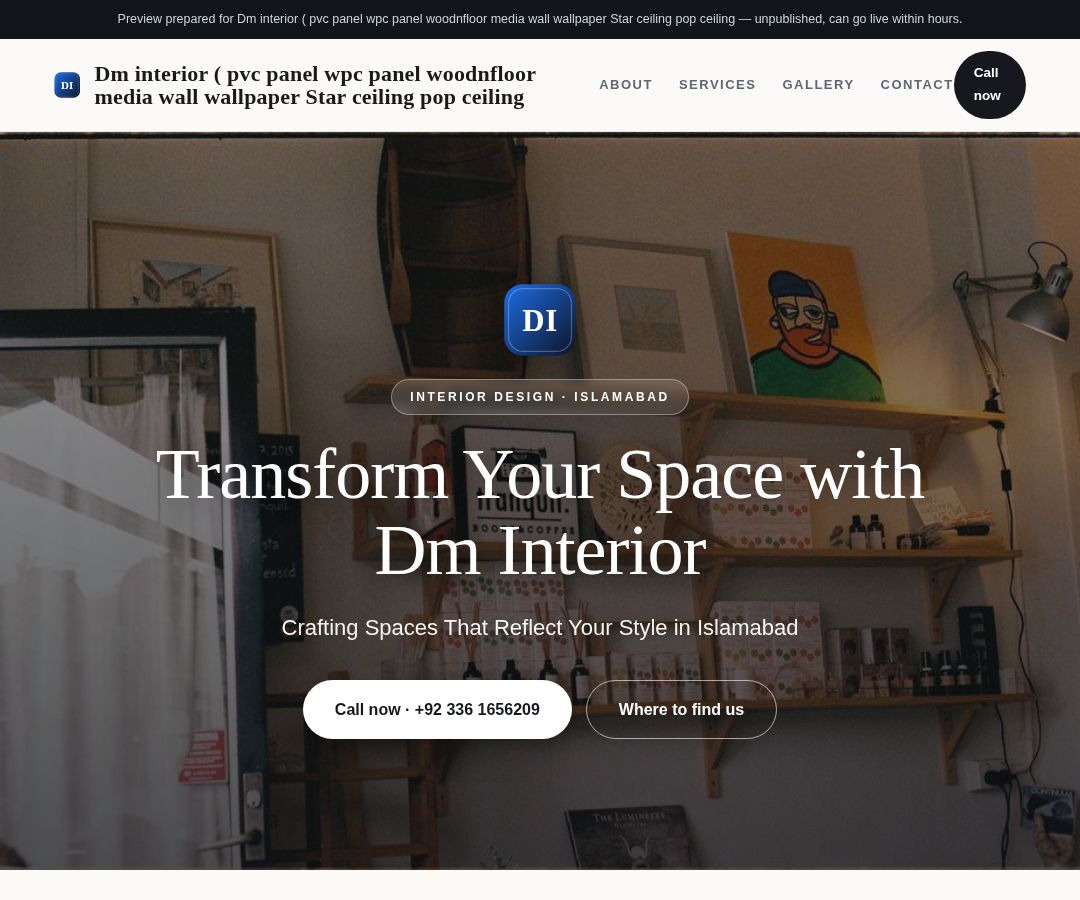 Dm interior ( pvc panel wpc panel woodnfloor media wall wallpaper Star ceiling pop ceiling