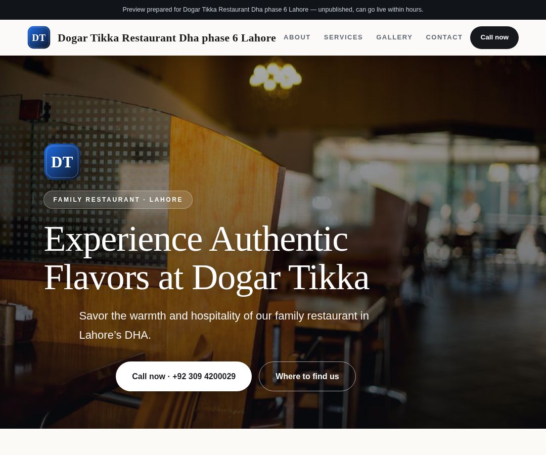 Dogar Tikka Restaurant Dha phase 6 Lahore