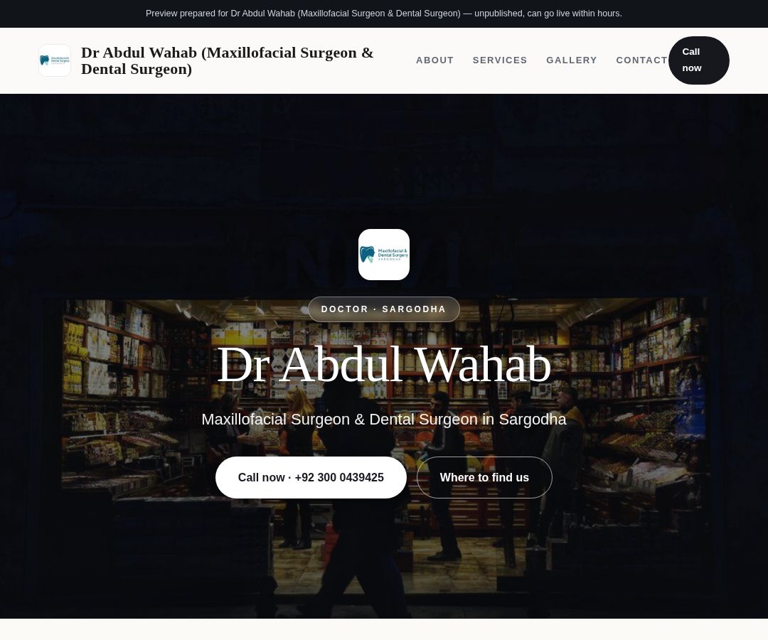 Dr Abdul Wahab (Maxillofacial Surgeon & Dental Surgeon)