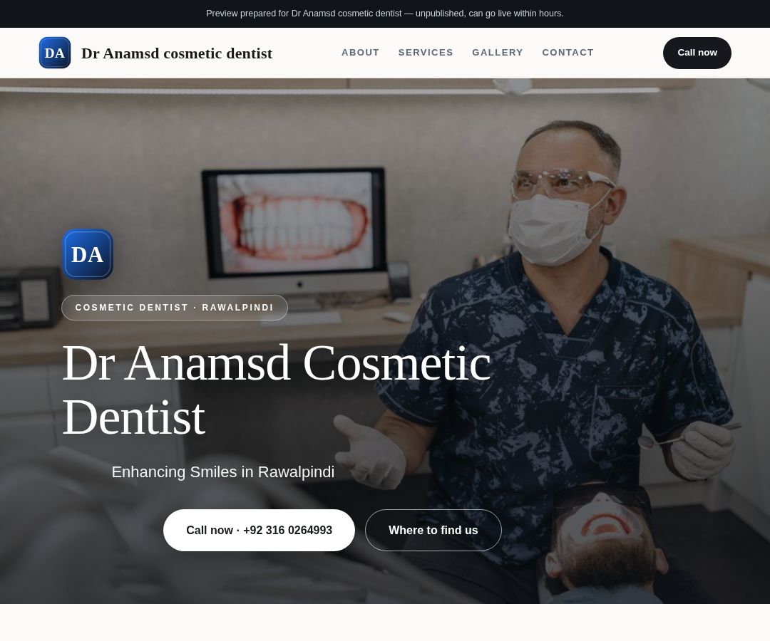 Dr Anamsd cosmetic dentist