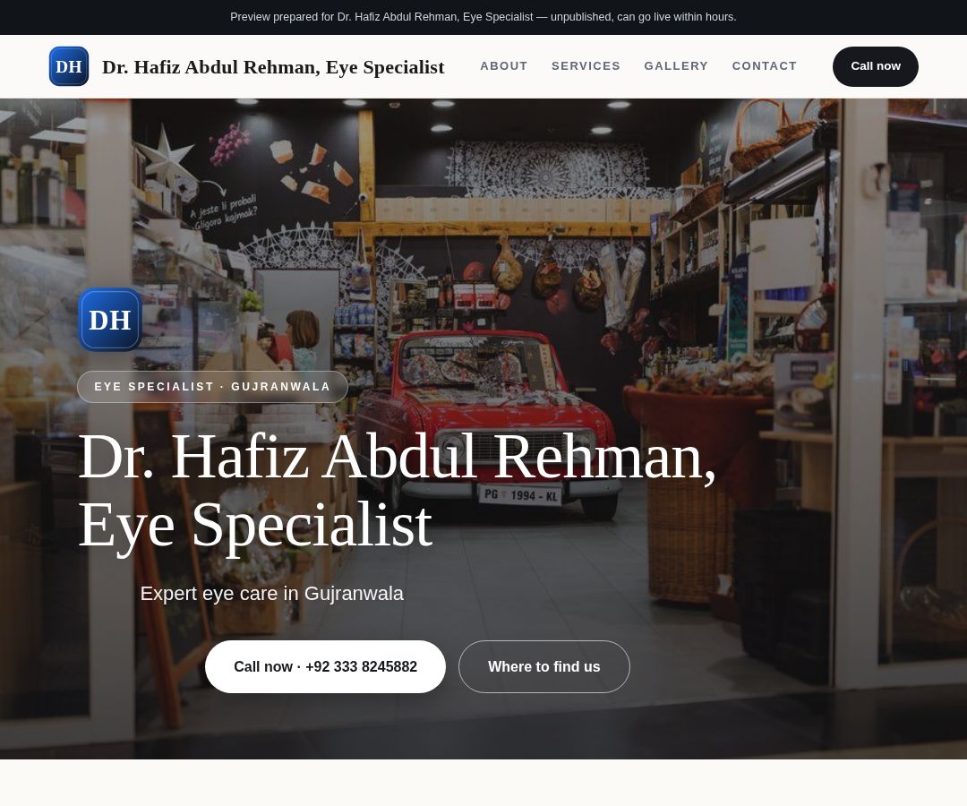 Dr. Hafiz Abdul Rehman, Eye Specialist