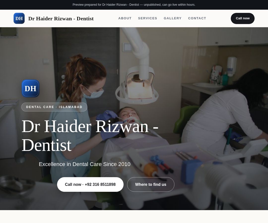 Dr Haider Rizwan - Dentist