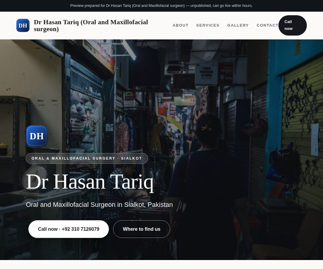 Dr Hasan Tariq (Oral and Maxillofacial surgeon)