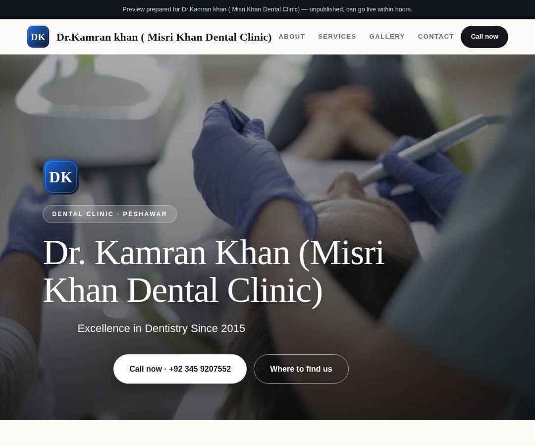 Dr.Kamran khan ( Misri Khan Dental Clinic)