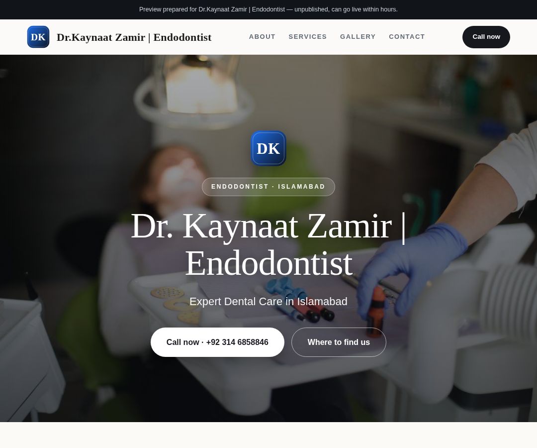 Dr.Kaynaat Zamir | Endodontist