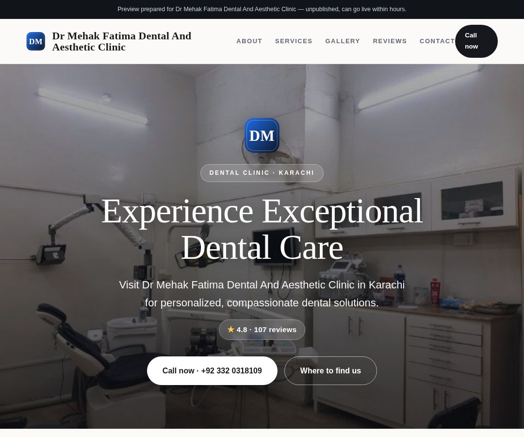 Dr Mehak Fatima Dental And Aesthetic Clinic