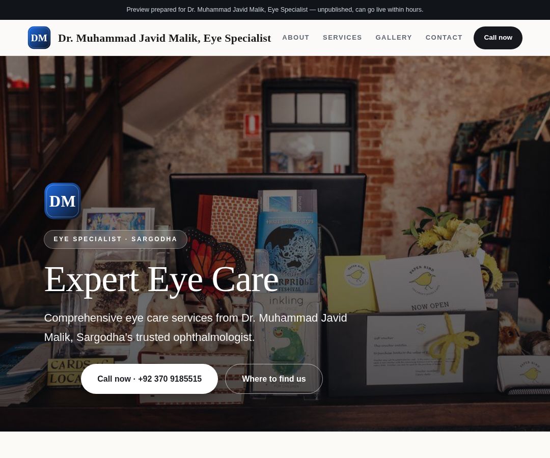 Dr. Muhammad Javid Malik, Eye Specialist