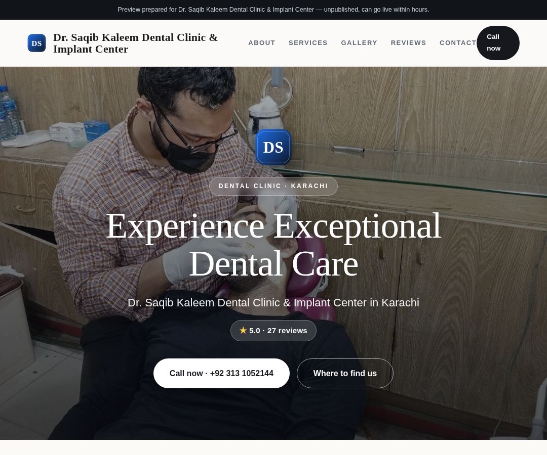 Dr. Saqib Kaleem Dental Clinic & Implant Center